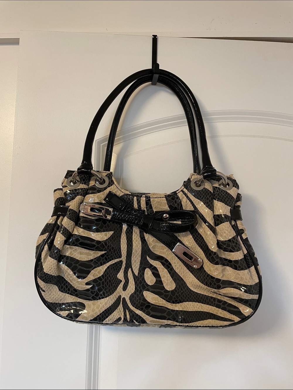 Y2K Zebra Print Shoulder Bag